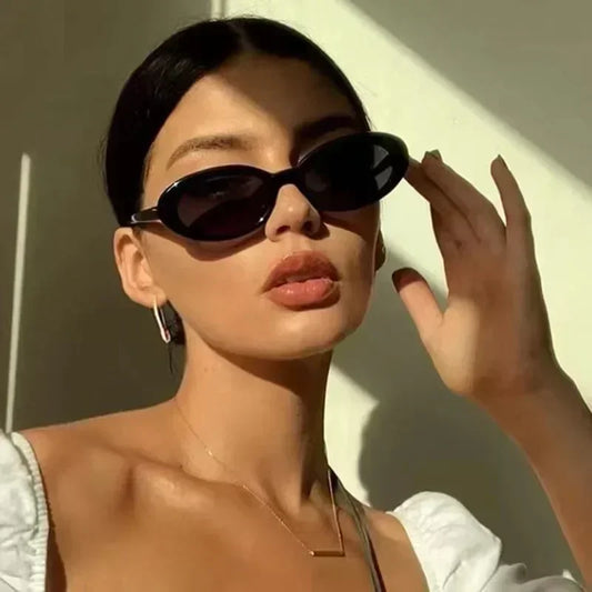 Vintage Oval  Sunglasses Women Luxury Brand Designer Small Oval Sun Glasses Retro Black Red Glasses ladies Goggle