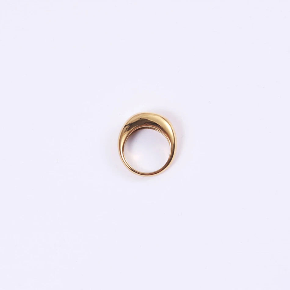COLALA Waterproof Fashion Simple Stainless Steel Rings for Women Arc Rings Jewellery No fading Geometric Ring Size 5 6 7 8
