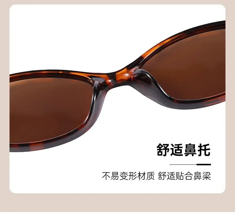 Retro Oval Frame Sunglasses Fashion Personalized Trendy Small Frame Sunglasses Punk Cat Eyes Sunshade Sun Protection Glasses