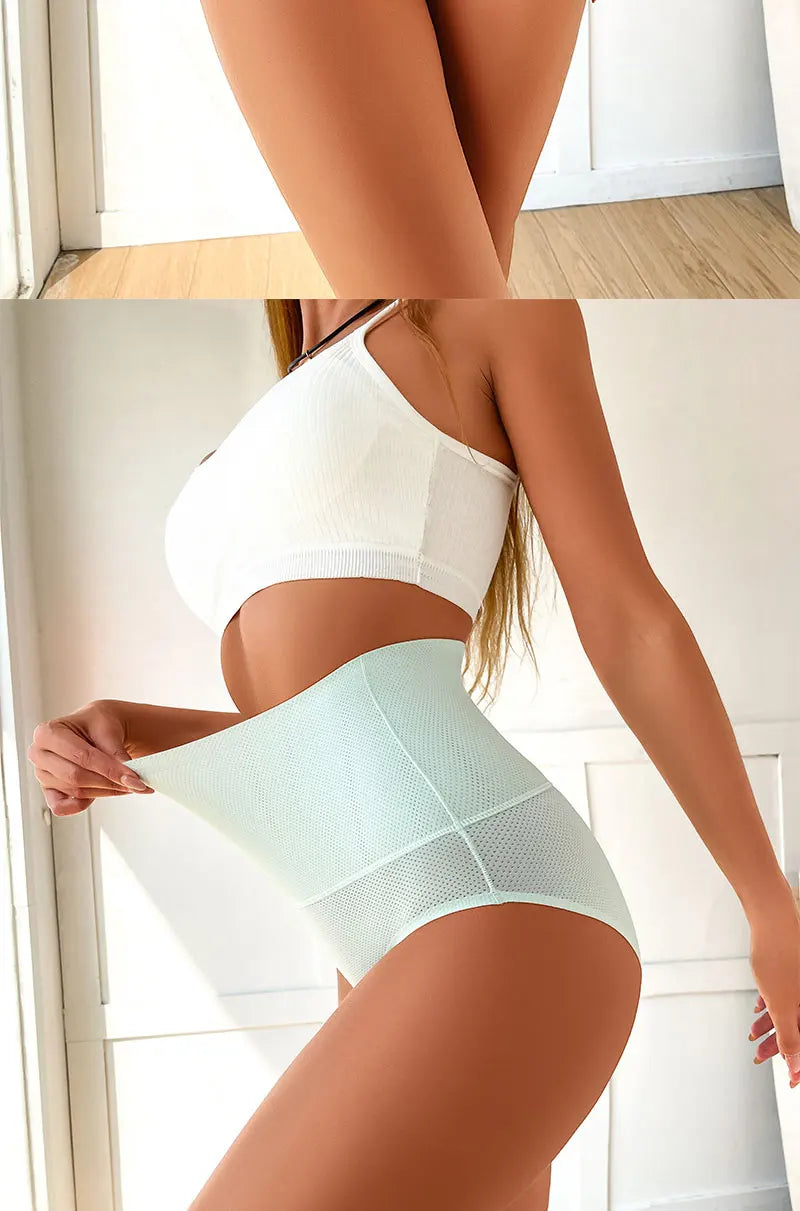 FINETOO Plus Size Breathable Underwear Seamless High Waist Panties Women's Abdomen Hip Lift Briefs Body Shaping Lingerie Pants