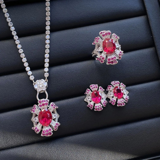 Valuable Lab Jade Diamond Jewelry set 925 Sterling Silver Engagement Wedding Rings Earrings Necklace For Women Bridal Party Gift