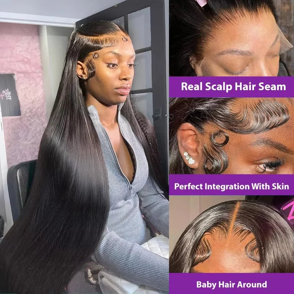 36 Inch HD 13X4 250% Bone Straight Lace Front Wig Raw Vietnamese Human Hair 13x6 Lace Frontal Wig 5X5 Glueless Wig Ready To Wear