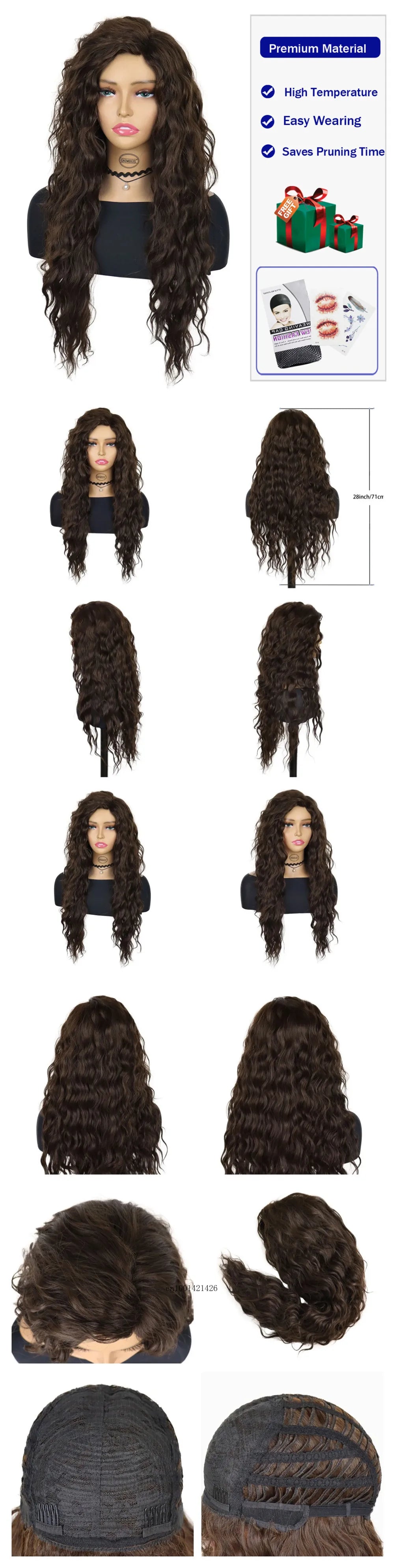 New Ash Blonde Wig Synthetic Long Curly Hair Wigs for Women Fluffy Wave Ombre Wig Costume Carnival Party Regular Cur Wig 26 Inch