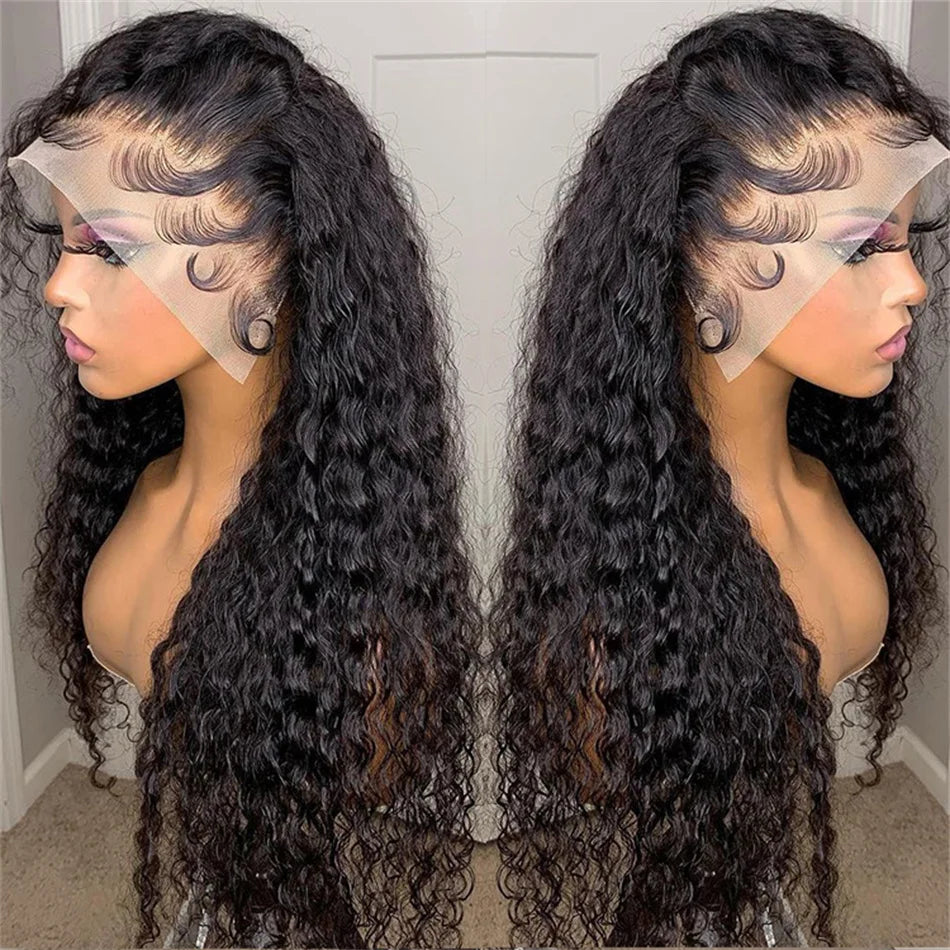 HD 13x6 Glueless Lace Front Wig Deep Curly Human Hair Wigs Pre Plucked Cheap Vietnamese Wigs Water Wave 30 Inch Lace Frontal Wig