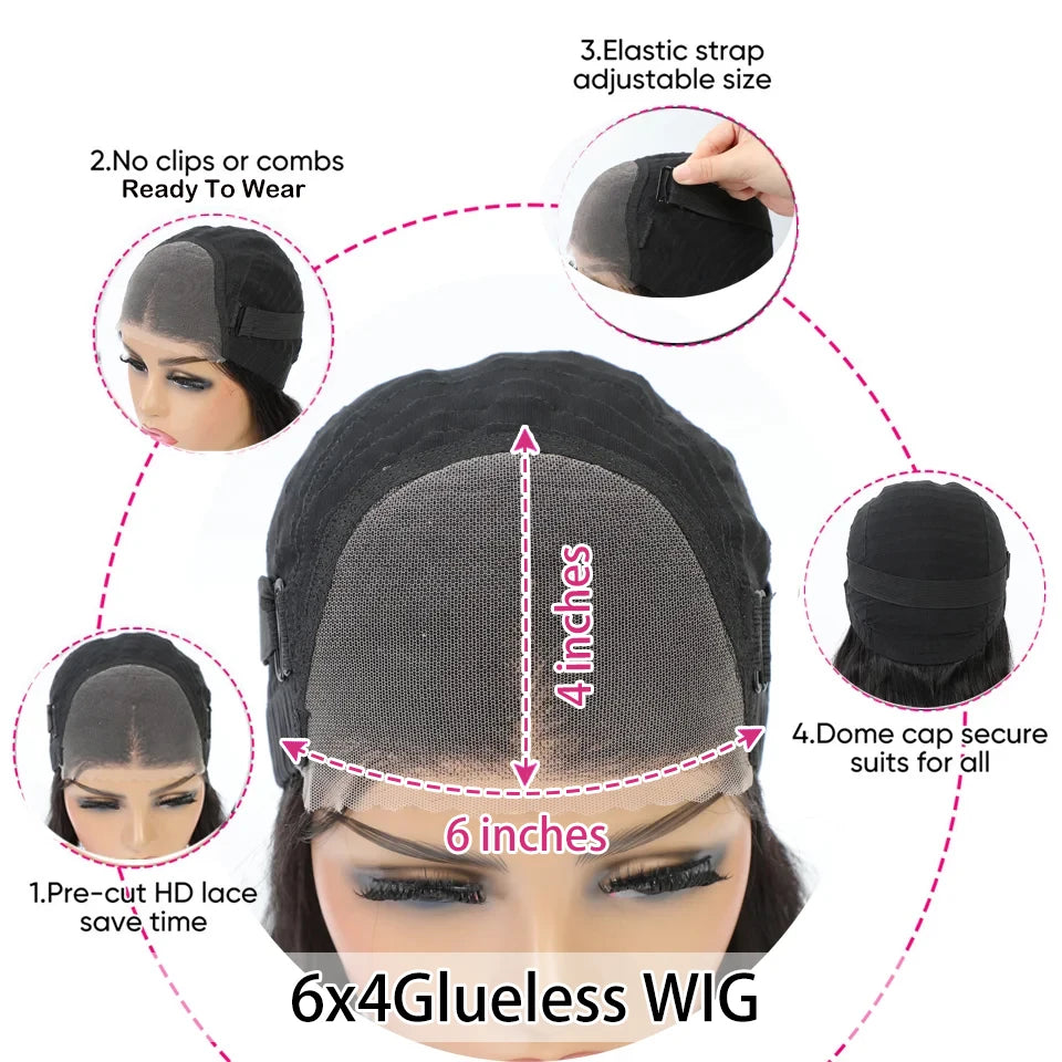 13x4 Lace Front Wig 10-34 Water Wave Lace Closure Wig Glueless Wig Human Hair Easy To Wear Curly HumanHair Wigs For Black Women
