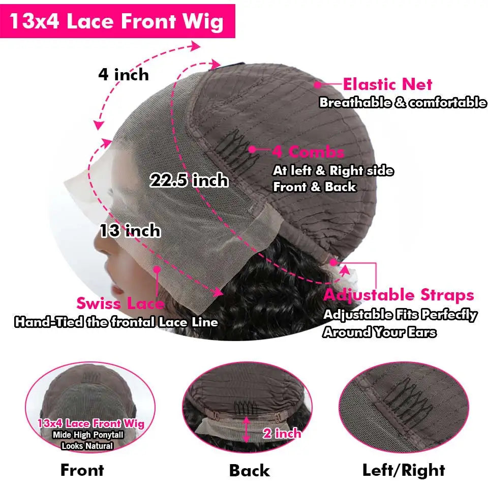 13x4 Chocolate Brown Lace Front Human Hair Wigs For Women 13x6 Transparent Straight Lace Frontal Wigs Colored Human Hair Wigs