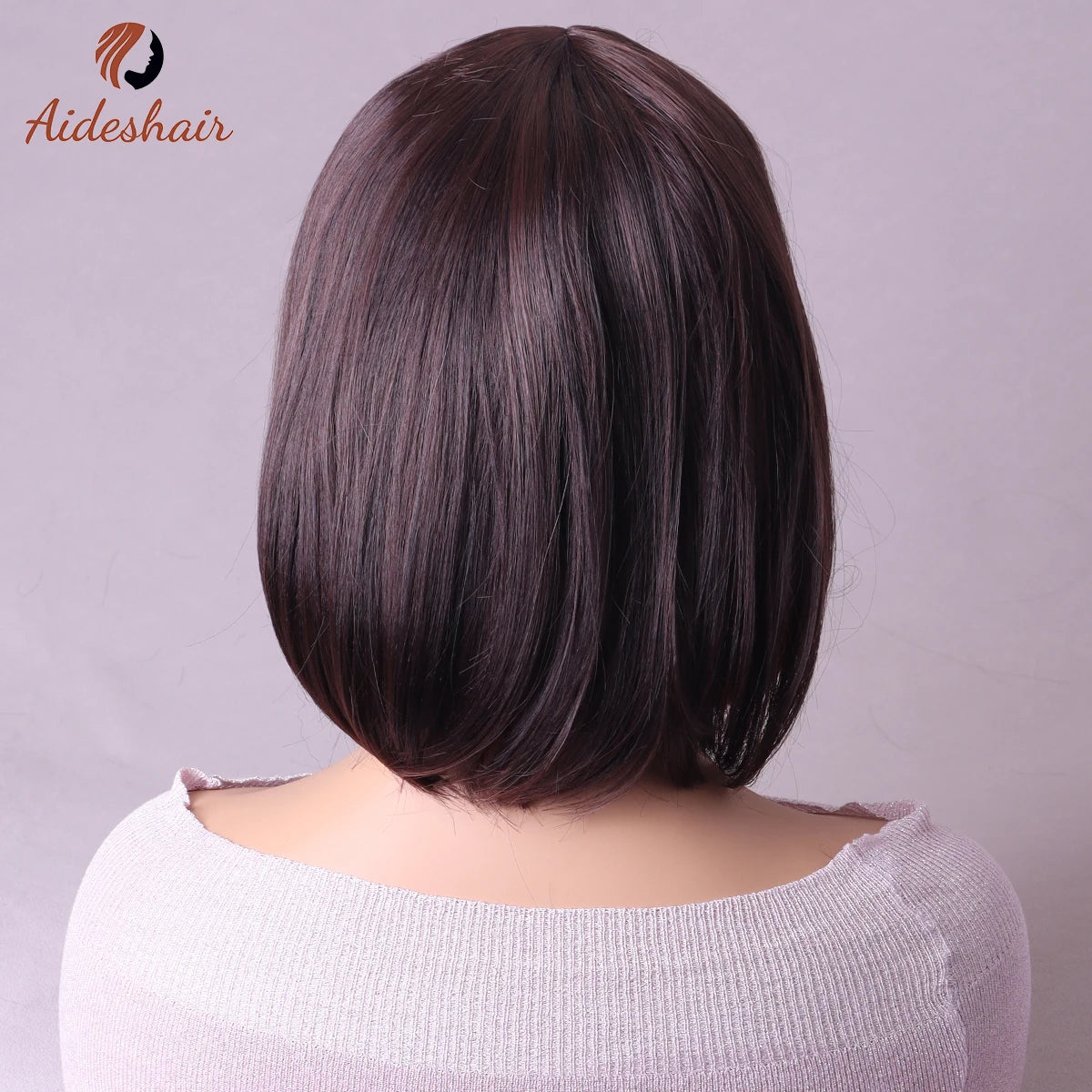 Synthetic  aideshair wig Full head set feminine clavicle Bob simulates natural short hair everyday full  top synthetic wig