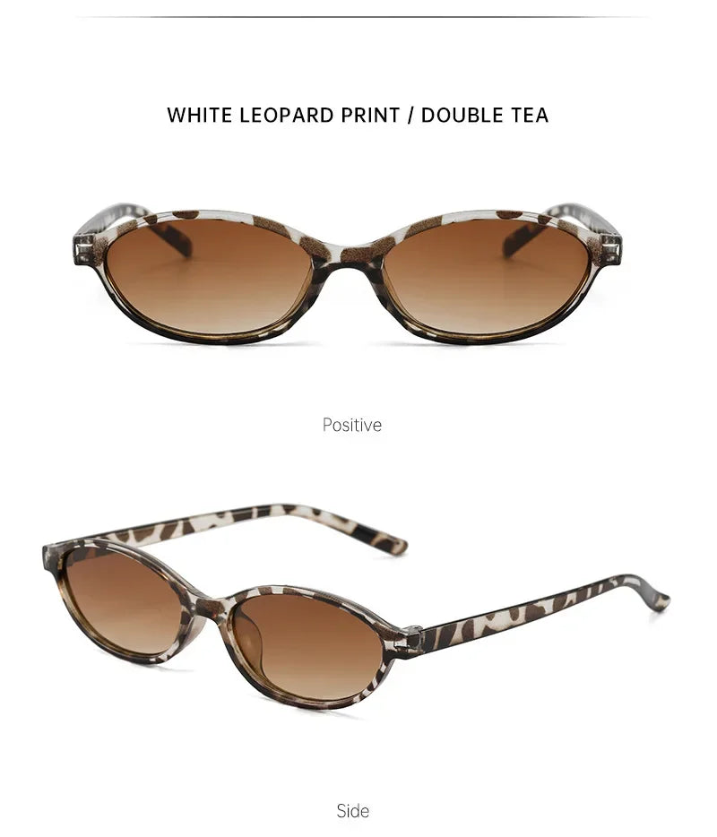 Retro Oval Frame Sunglasses Fashion Personalized Trendy Small Frame Sunglasses Punk Cat Eyes Sunshade Sun Protection Glasses