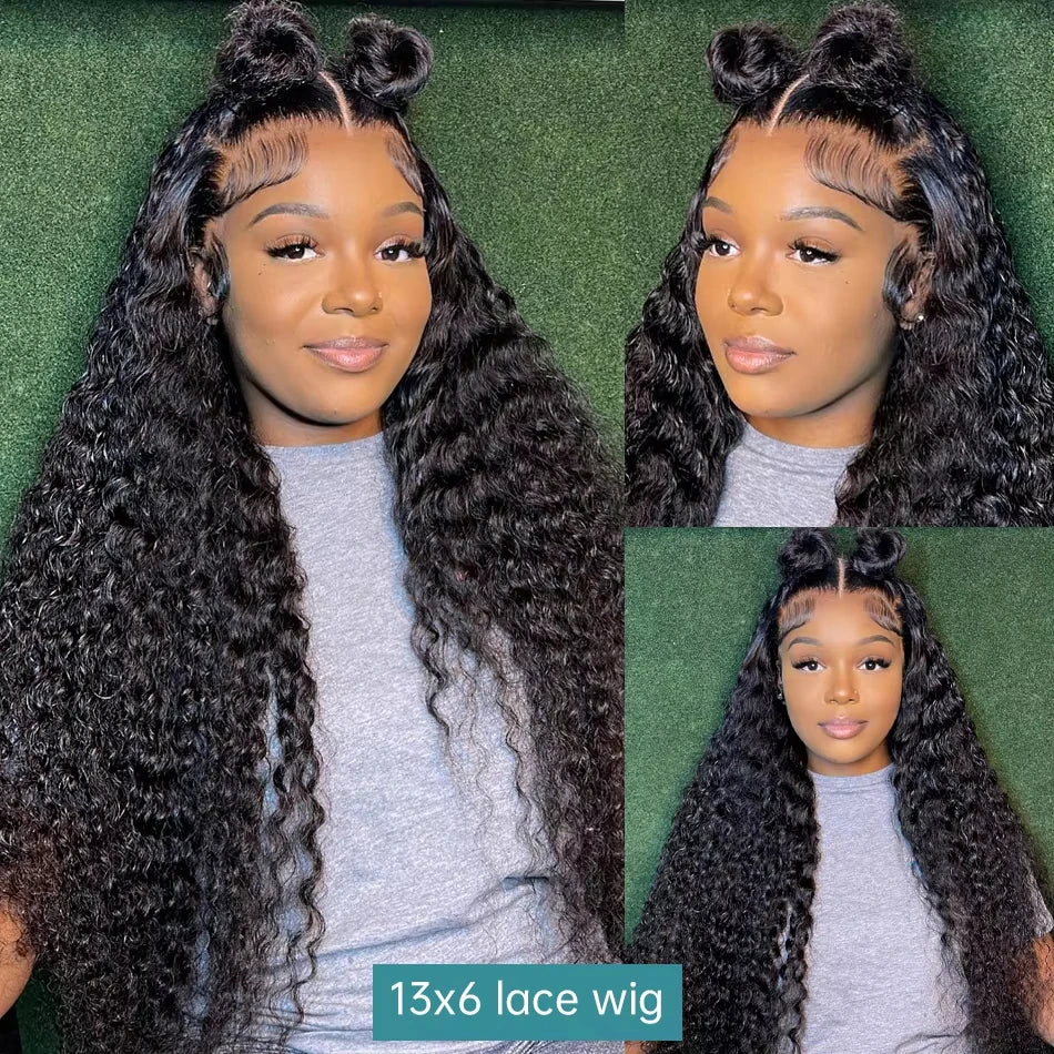 Kinky Curly Human Hair Wigs Deep Wave 13x6 HD Lace Frontal Wig Black Brazilian 13x4 HD Lace Front 100% Human Hair Wigs For Women