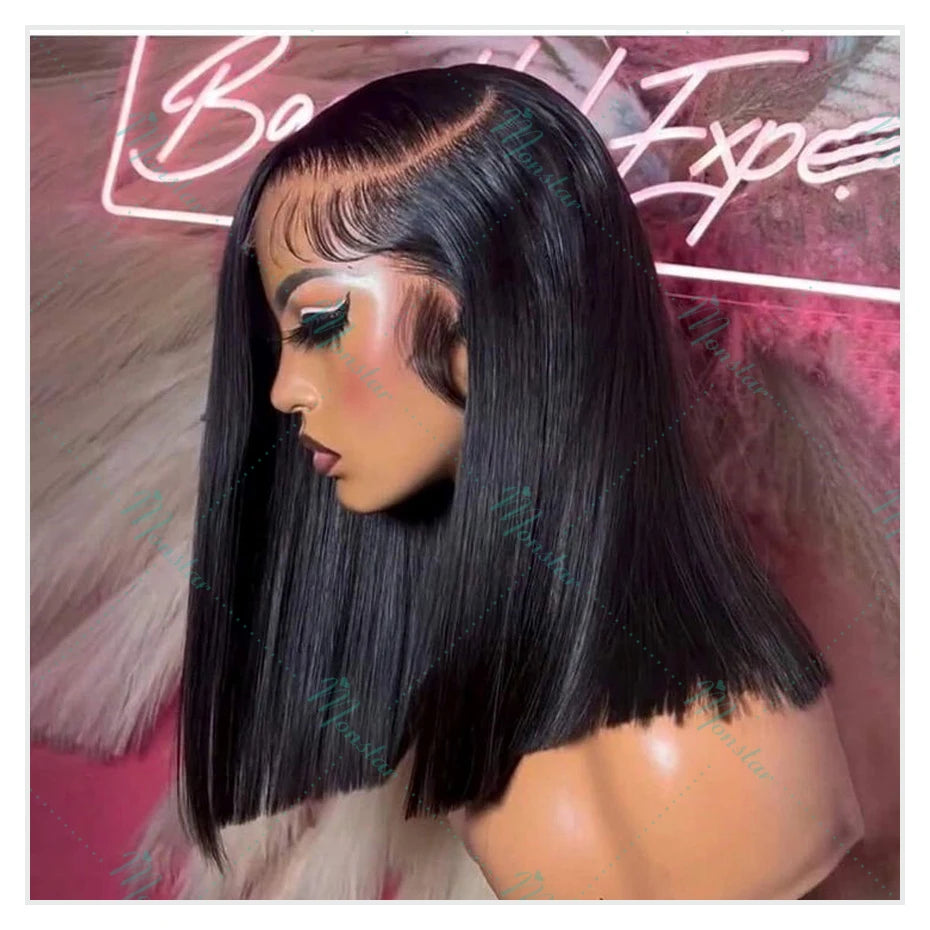 250 Density Raw Hair Vietnamese Bone Straight Bob Wig 100 Human Hair 13x6 Hd Lace Frontal Wig 13x4 Lace Front Human Hair Wig 12A