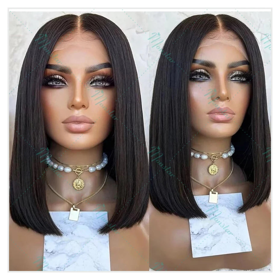 250 Density Raw Hair Vietnamese Bone Straight Bob Wig 100 Human Hair 13x6 Hd Lace Frontal Wig 13x4 Lace Front Human Hair Wig 12A