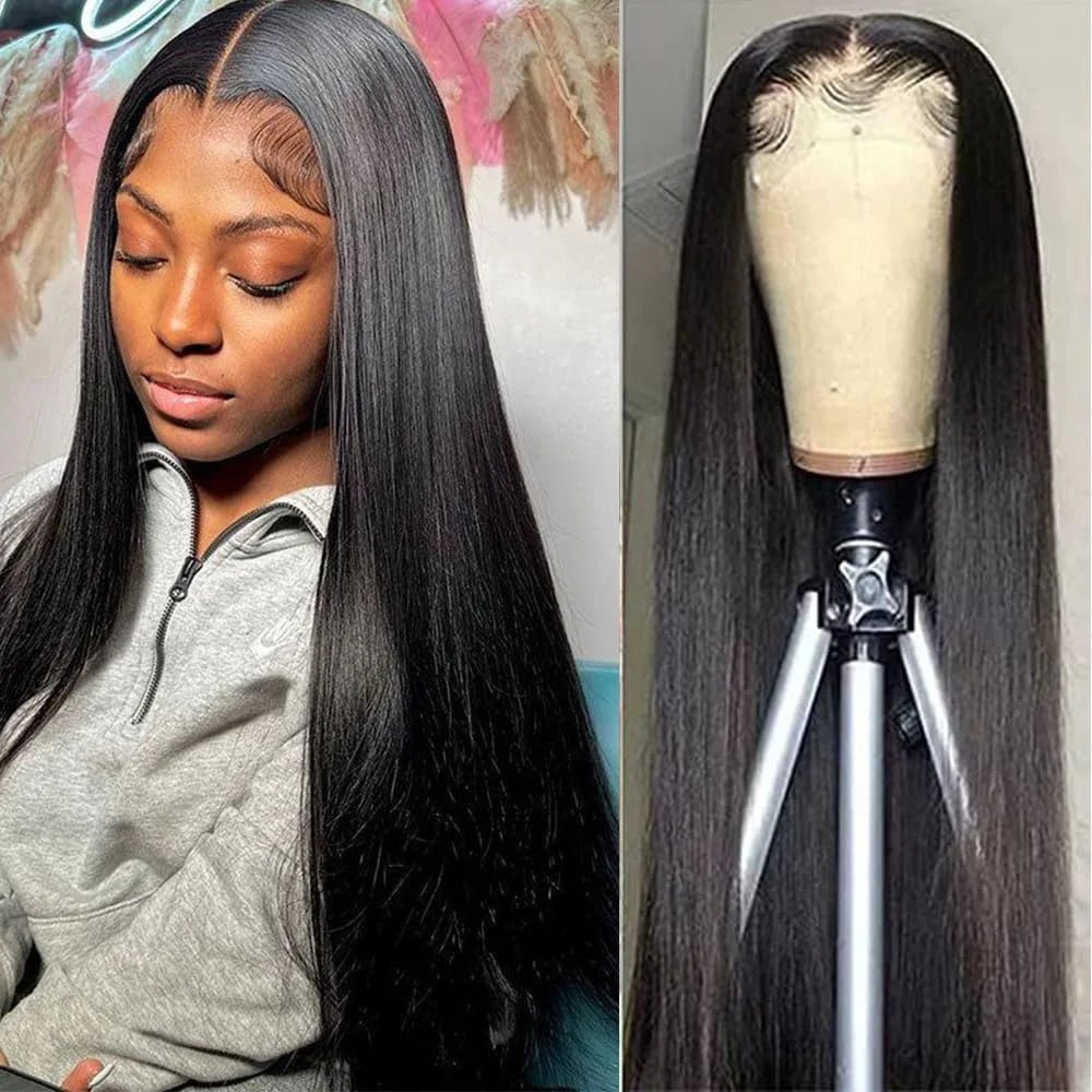 28 30 Inch Straight 13x4 Lace Front Human Hair Wig For Women Brazilian Human Hair Remy Transparent HD Lace Wigs Human Hair
