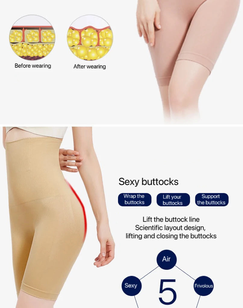 1pcs Women Belly Shaping Brief High Waist Lifting Hip Pants Slimming Panties Plus Size Postpartum Shaper Underwear Safety Panty