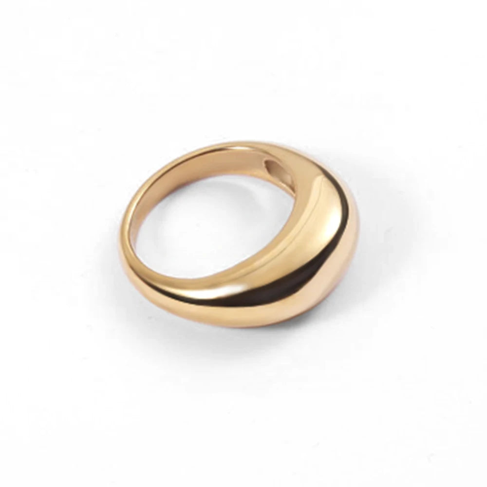 COLALA Waterproof Fashion Simple Stainless Steel Rings for Women Arc Rings Jewellery No fading Geometric Ring Size 5 6 7 8