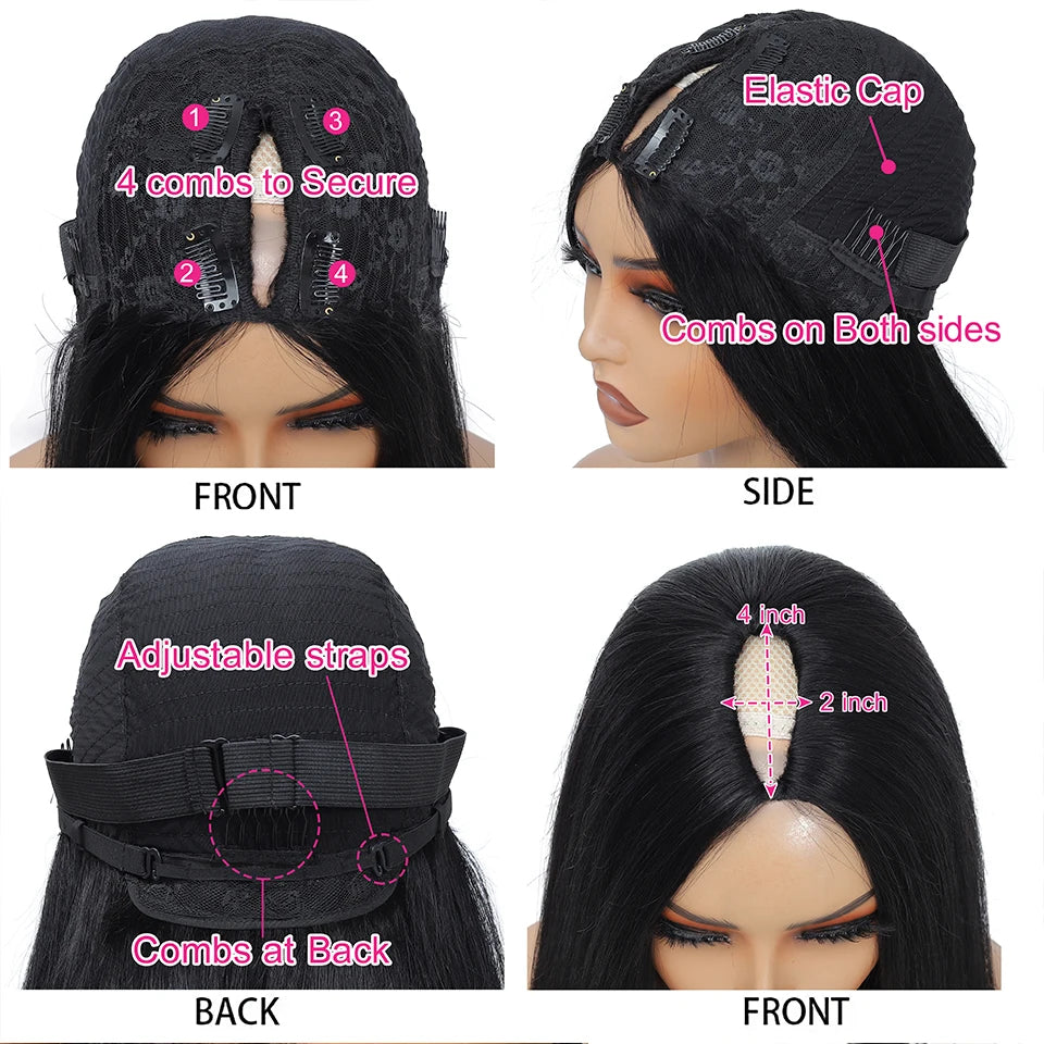 250 Density V Part Wig Human Hair Body Wave Upgrade V Part Wig No Leave Out Glueless V Part Wig Human Hair Wig Remy Hair Daily