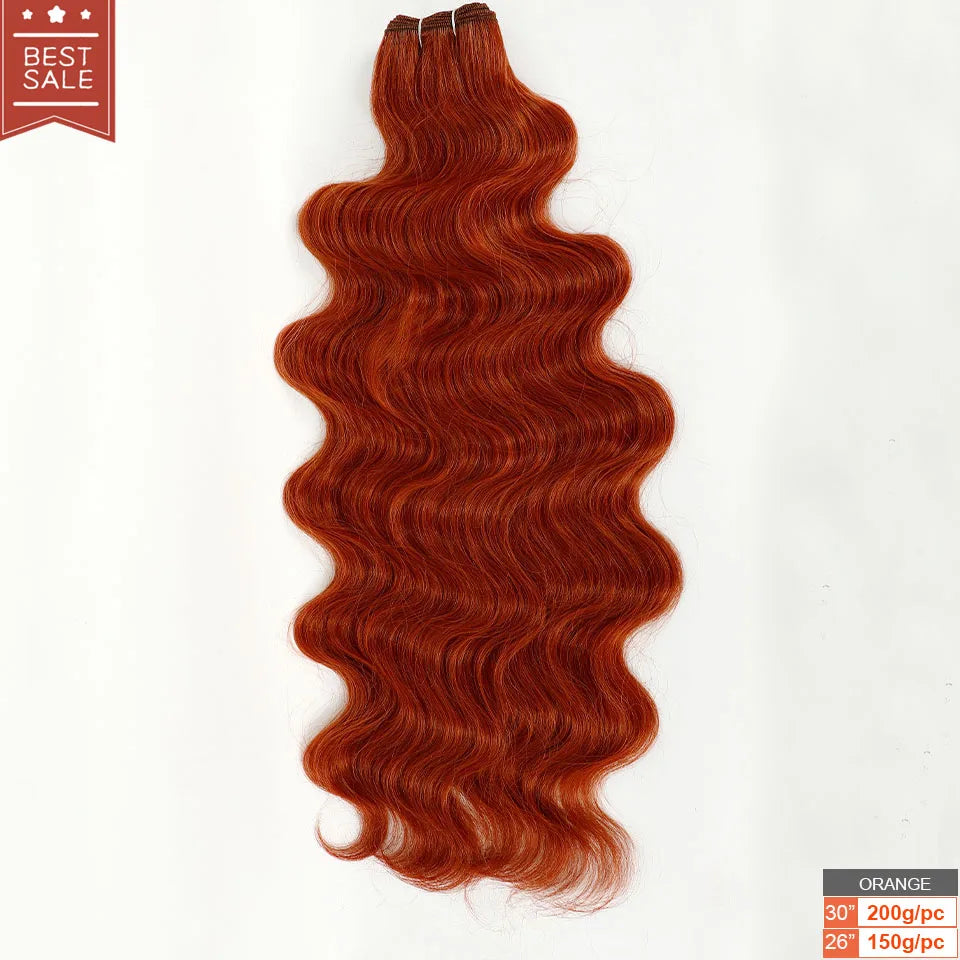 Magicae Brown Body Wave 30Inches 200g Hair Bundles Blond 27/613 White 60# Soft High Synthetic Hair Weave Ombre Gray M888 Hair