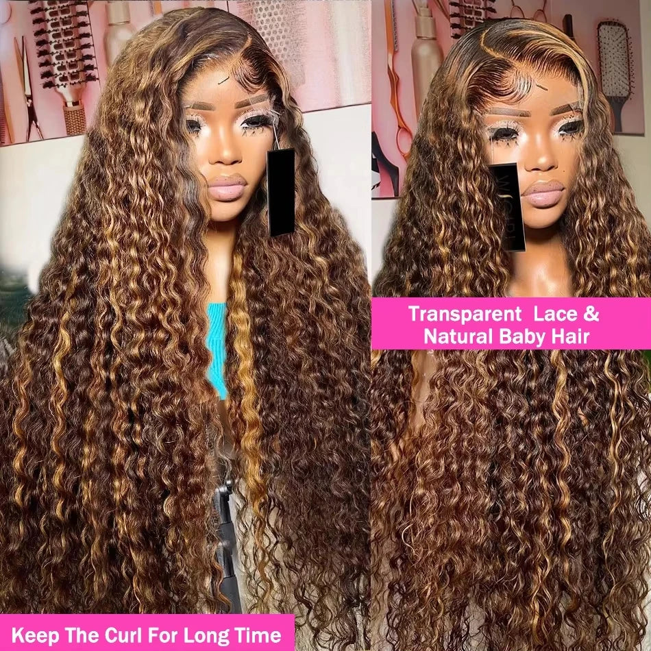 Highlight Curly Wigs 13x6 Lace Front Human Hair Wig Honey Blonde Deep Wave 13x4 Hd Lace Wigs 100 Human Hair Wigs For Women