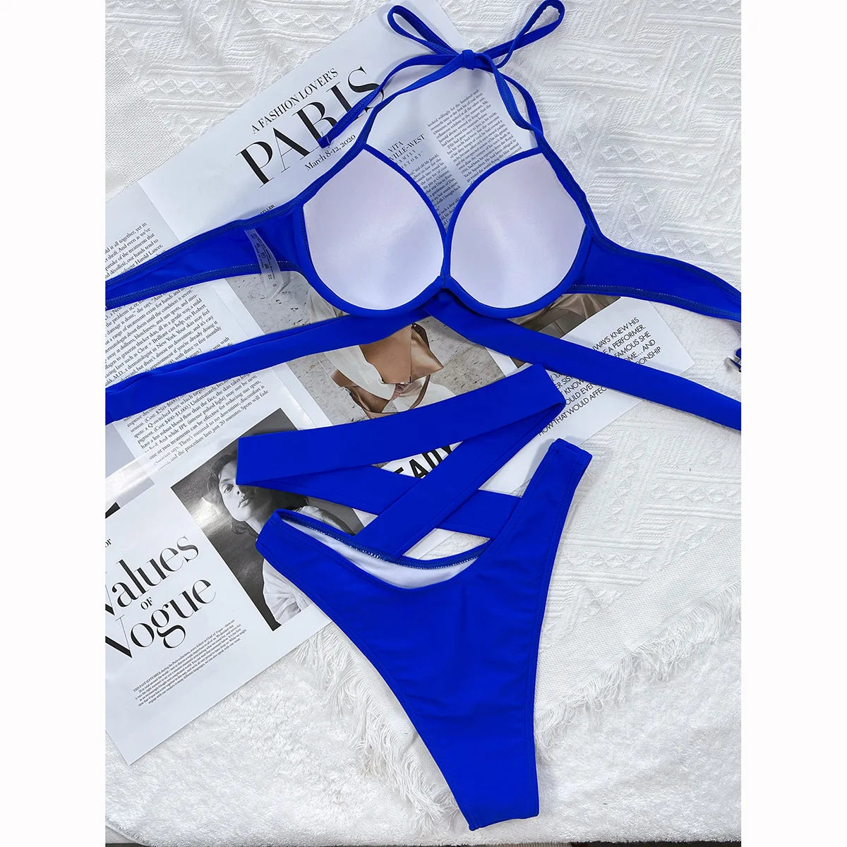 Push Up Bikini 2024 Women Swimsuit Bandage Solid Brazilian Bikini Set High Waist Female Swimwear Women Bathing Suit Beachwear