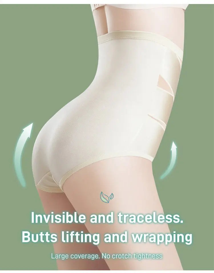 Women's highwaisted postpartum silk pants with abdominal lifting and shaping girdle
