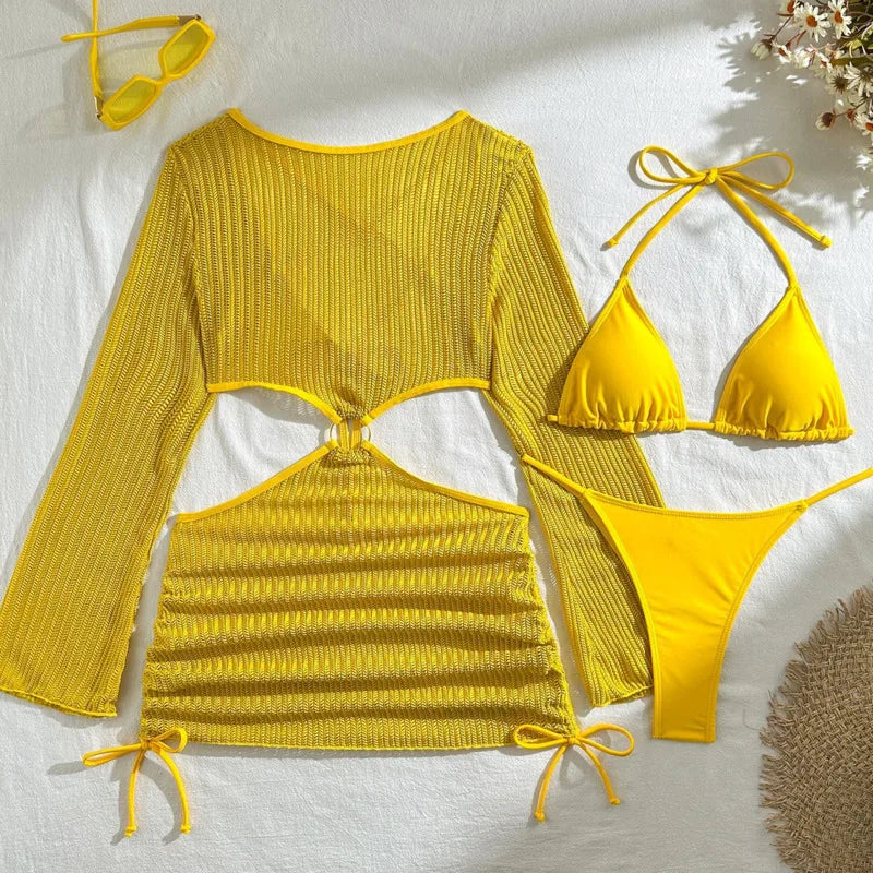 2025 Sexy Bikinis Female Swimsuits Women's Three-Piece Swimwear Beach Swim Wear Bathing Suits Brazilian Bikini Set Pool Bather