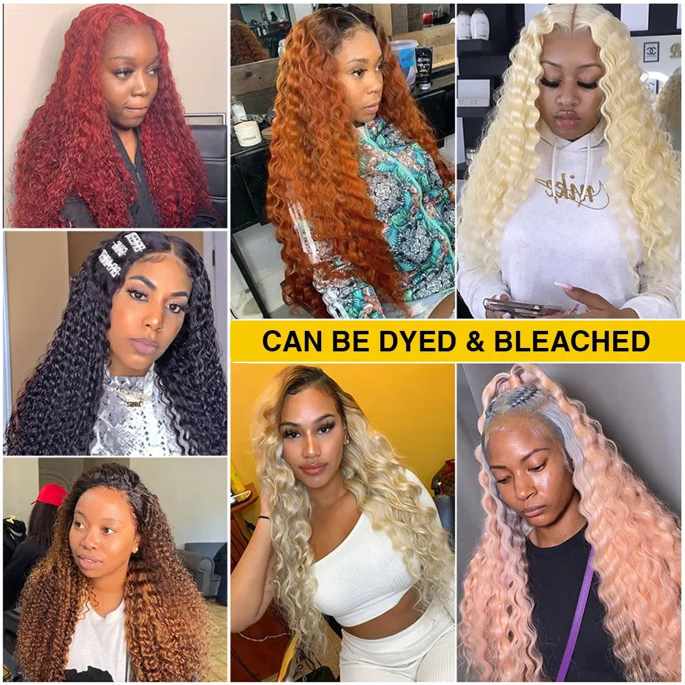 30-36 Inch 360 Full Invisi Strap Drawstring Sung Hd Lace 250 Density Water Kinky Curly Deep Human Hair Wig Black Glueless