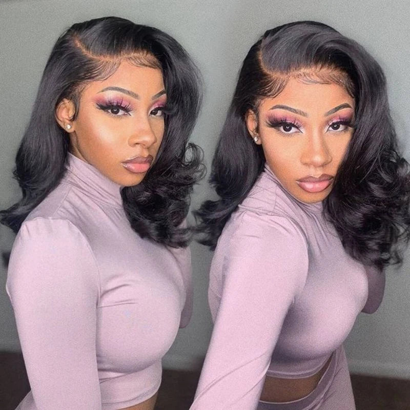 Body Wave Lace Frontal Wigs 13x4 HD Transparent Lace Front Human Hair Wigs For Women Short Bob Wigs Wear and Go Glueless Wigs