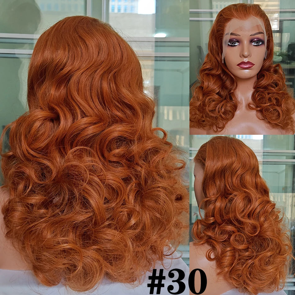 100% Malaysia Hair Bouncy Curly Wigs 250 Density Ombre Double Drawn Hair Glueless Wigs 100% Human Hair 13x4 HD Lace Frontal Wigs