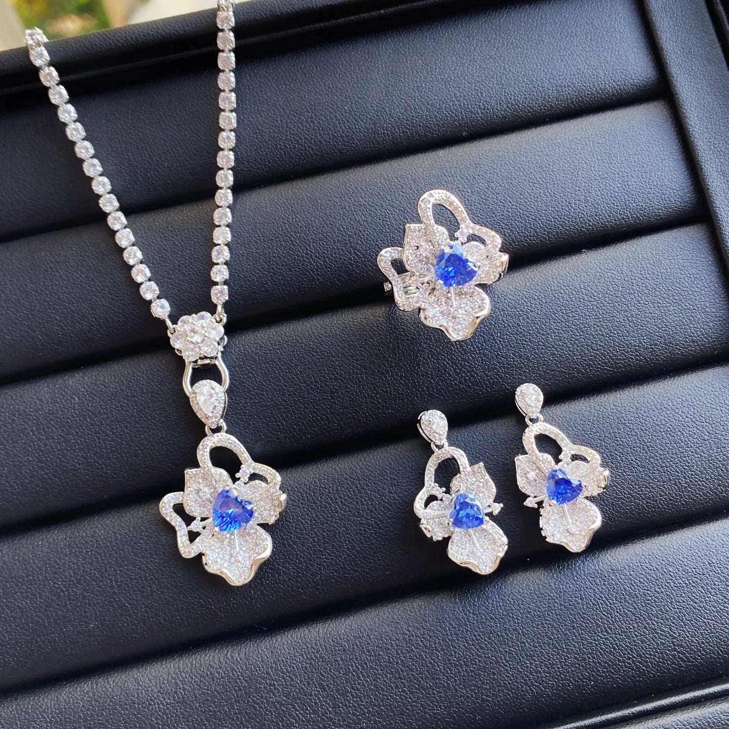 Valuable Lab Jade Diamond Jewelry set 925 Sterling Silver Engagement Wedding Rings Earrings Necklace For Women Bridal Party Gift