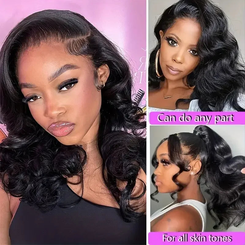 Body Wave Lace Frontal Wigs 13x4 HD Transparent Lace Front Human Hair Wigs For Women Short Bob Wigs Wear and Go Glueless Wigs