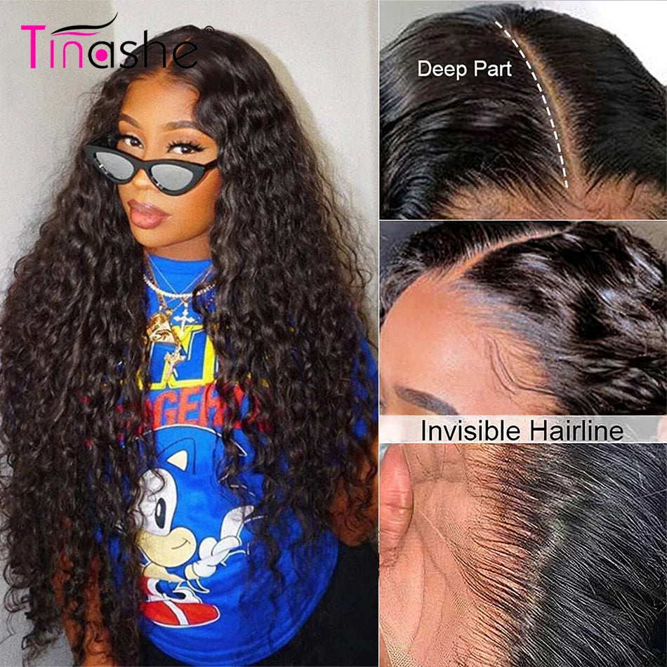 Tinashe Wear&Go Water Wave Glueless Wig Human Hair Wet And Wavy Lace Front Wig 200 250 Density 6x5 Pre Cut HD Lace Closure Wig