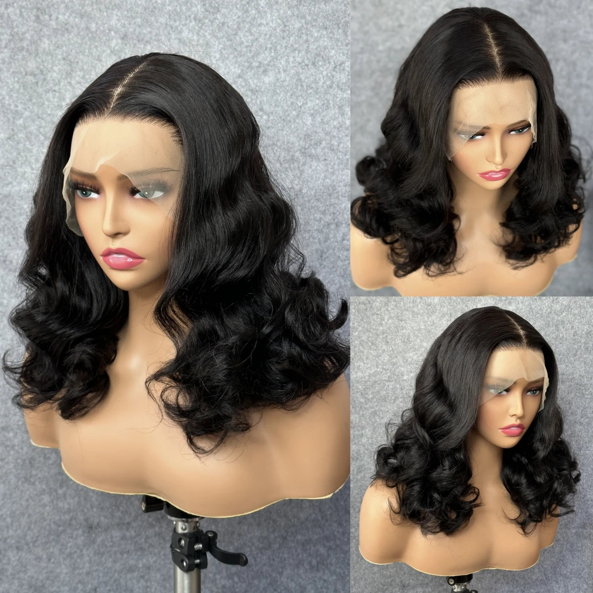 200% Density Body Wave Bob Wigs 4x4 13x4 HD Transparent Lace Front Wig Human Hair Pre Plucked Lace Closure Wigs For Black Women