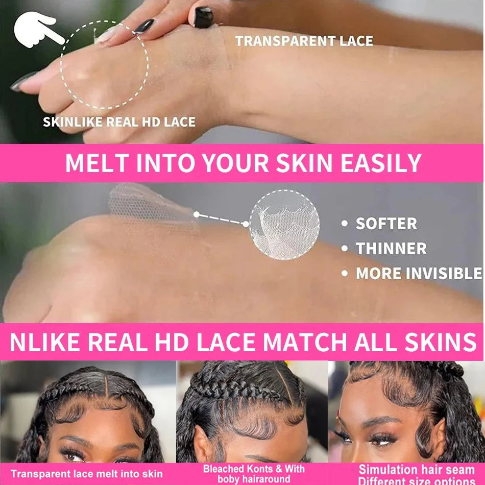 HD 13x6 Glueless Lace Front Wig Deep Curly Human Hair Wigs Pre Plucked Cheap Vietnamese Wigs Water Wave 30 Inch Lace Frontal Wig