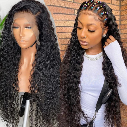 New European and American Style Wig African Small Curly Front Lace Synthetic Hair Wig
