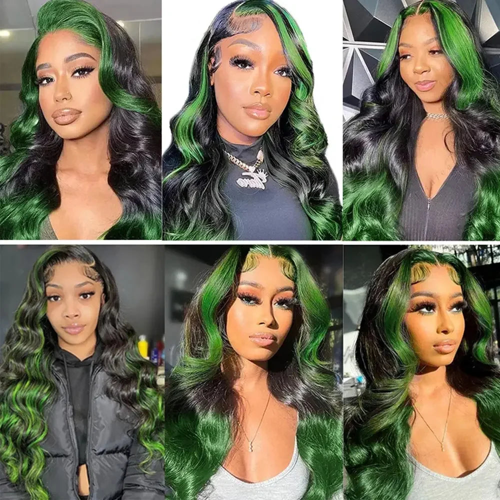 Pink Highlight Colored Lace Front Wig Synthetic Glueless Loose Wave Pre Plucked 13x4 HD Transparent Lace Frontal Wigs For Women