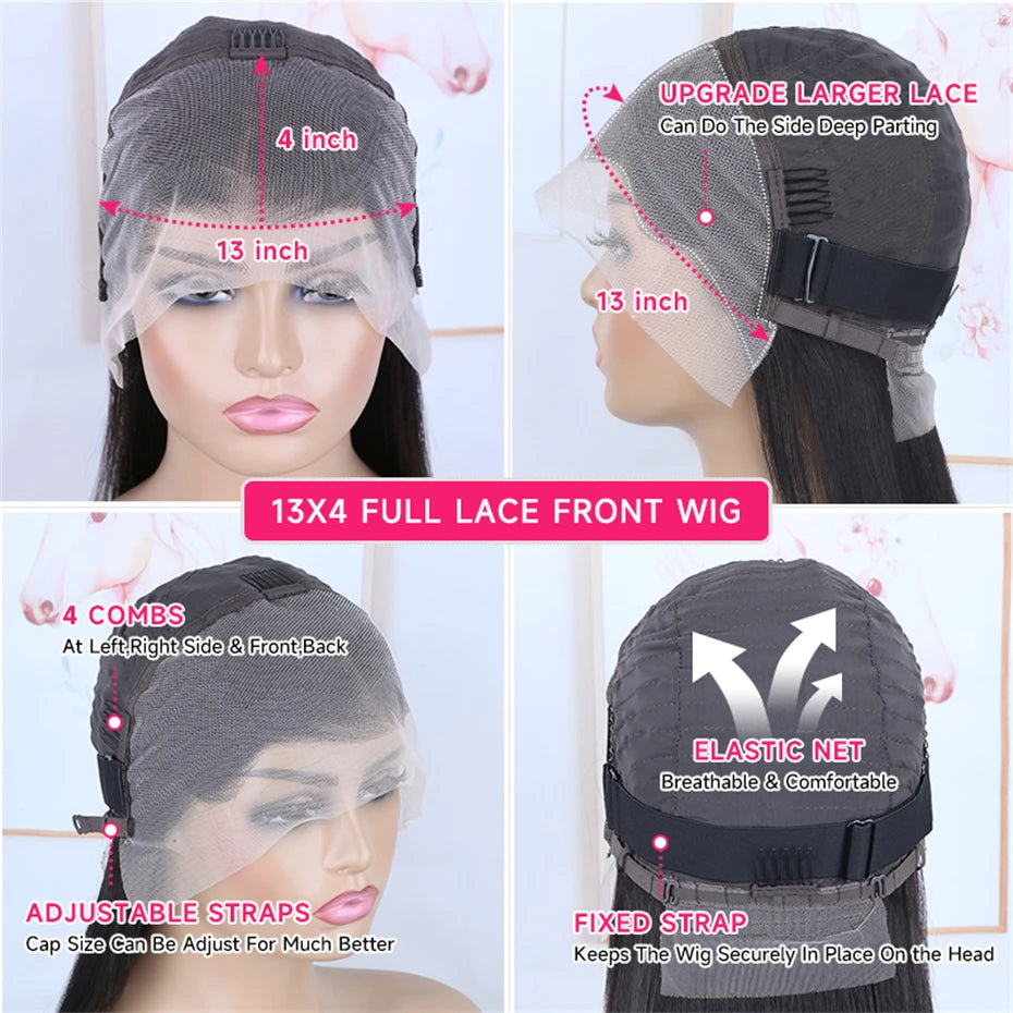 Pre Plucked M-Shaped Hairline Lace Front Human Hair Wigs 13x4 13x6 Transparent Lace Frontal Wig Widow's Peak Raw Vietnamese Hair