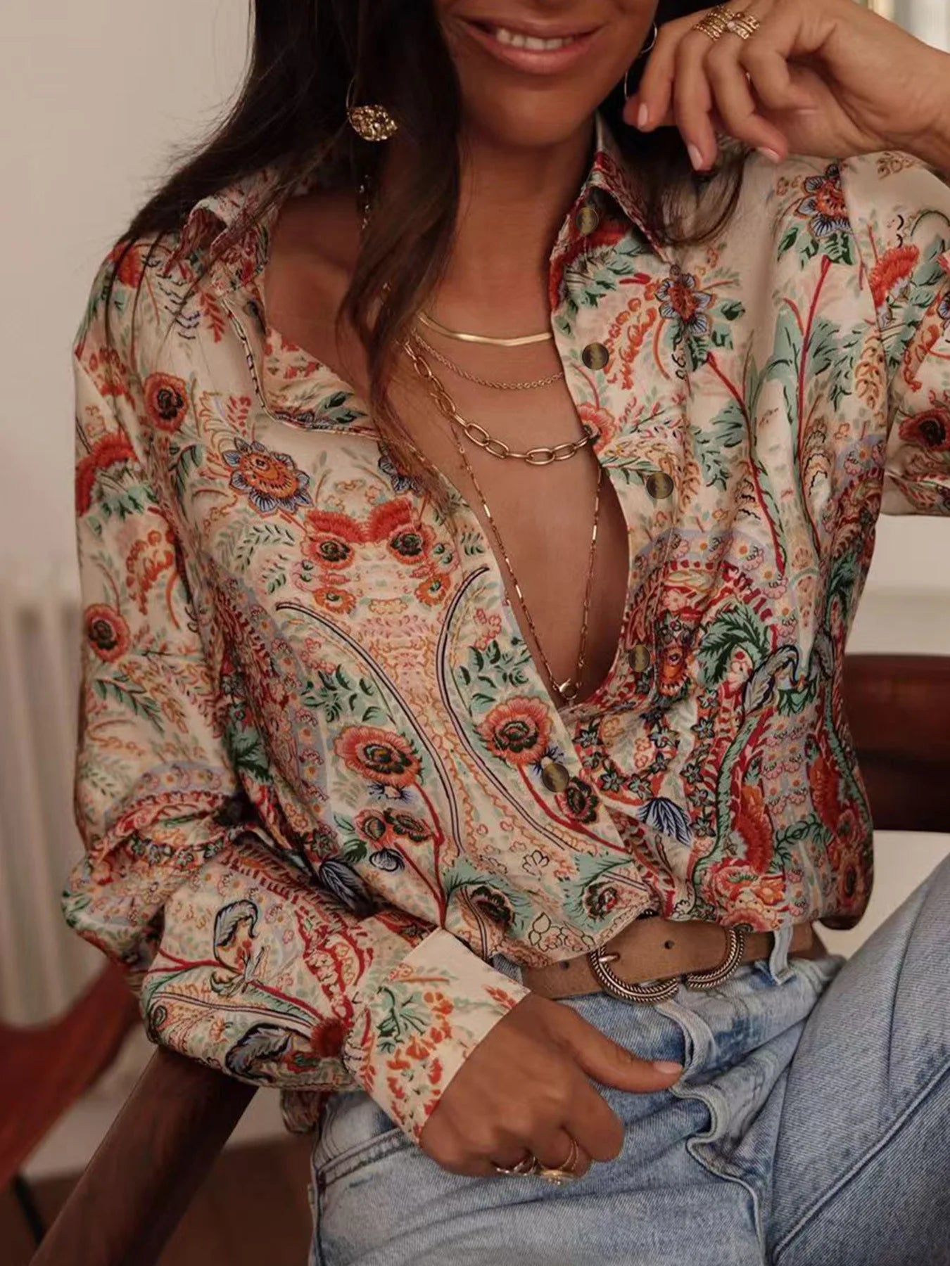 Casual Blouse Women Tops Vintage Clothes Shirts for Women Clothing Streetwear Elegant Harajuku Autumn Holidays Long Sleeve
