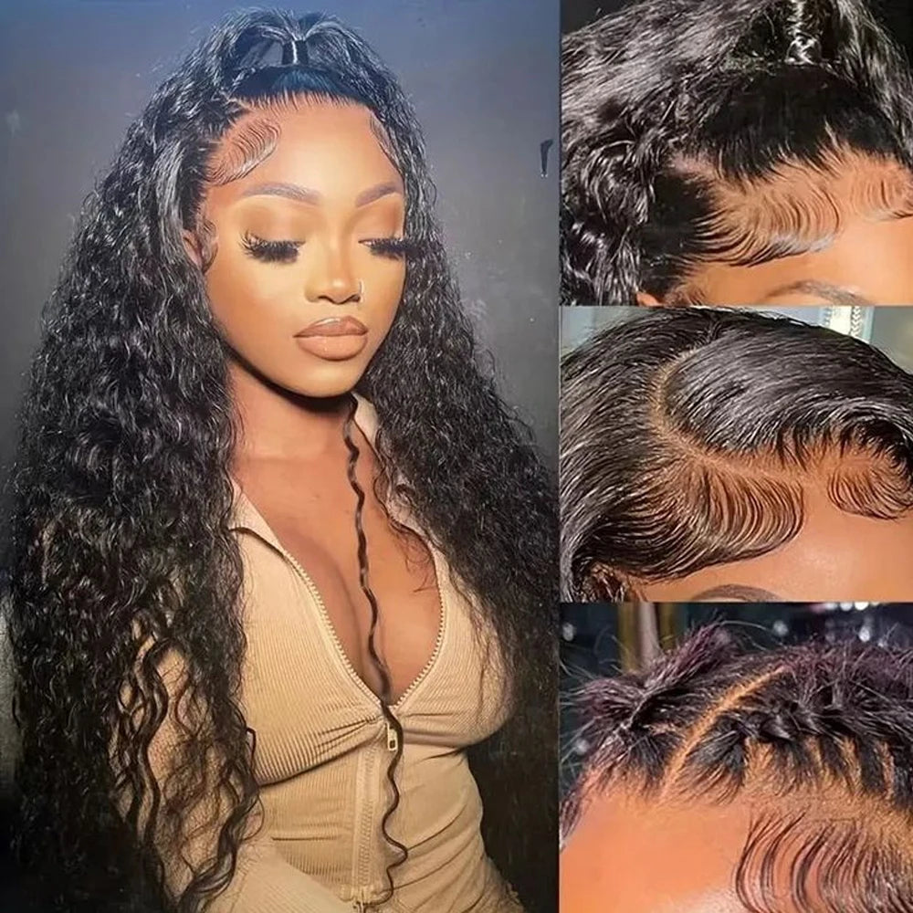 Deep Wave 6x6 Glueless Wig Human Hair Ready To Wear Deep Curly 13x6 Hd Lace Human Hair Wigs  for Black Women 250% Dentisy