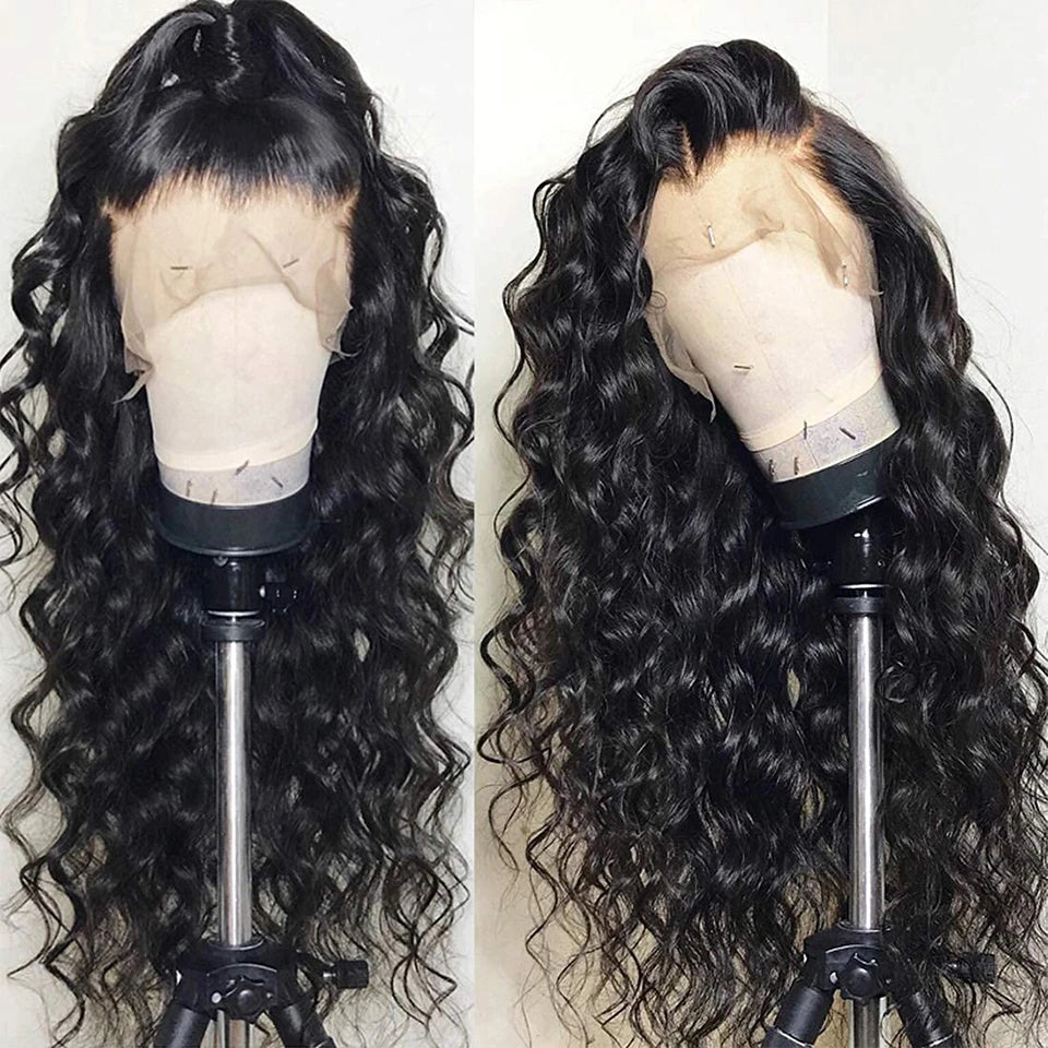 Loose Deep Wave Wigs 100% Human Hair Wigs Water Wave Brazilian HD Lace Frontal Wig 13x6 HD Lace Front Human Hair Wig For Women