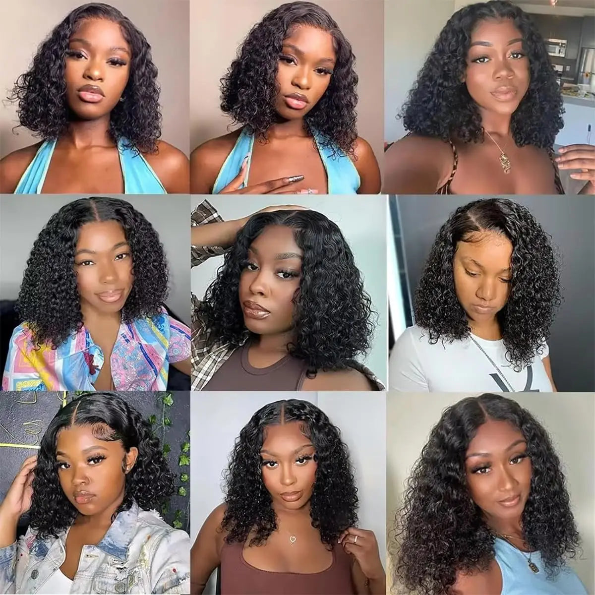 Short Curly Bob Wigs Human Hair 180% Glueless Brazilian Closure Frontal Wigs Without Glue Pre Cut Lace Wigs For Women On Sale