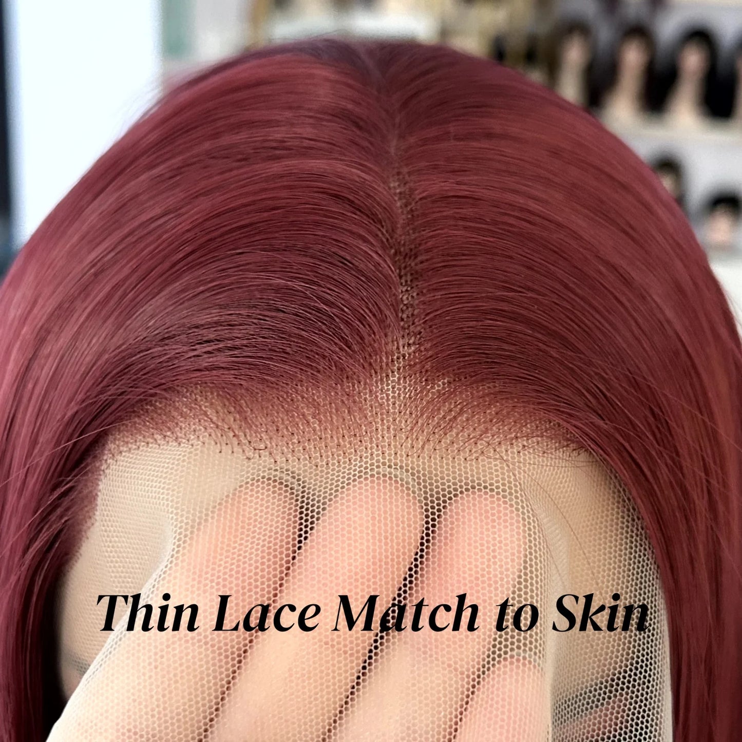 Burgundy Long Silky Straight Wig Synthetic Free Part Dark Red Natural Hair 13X4 Lace Front Wigs for Women Daily Party Cosplay