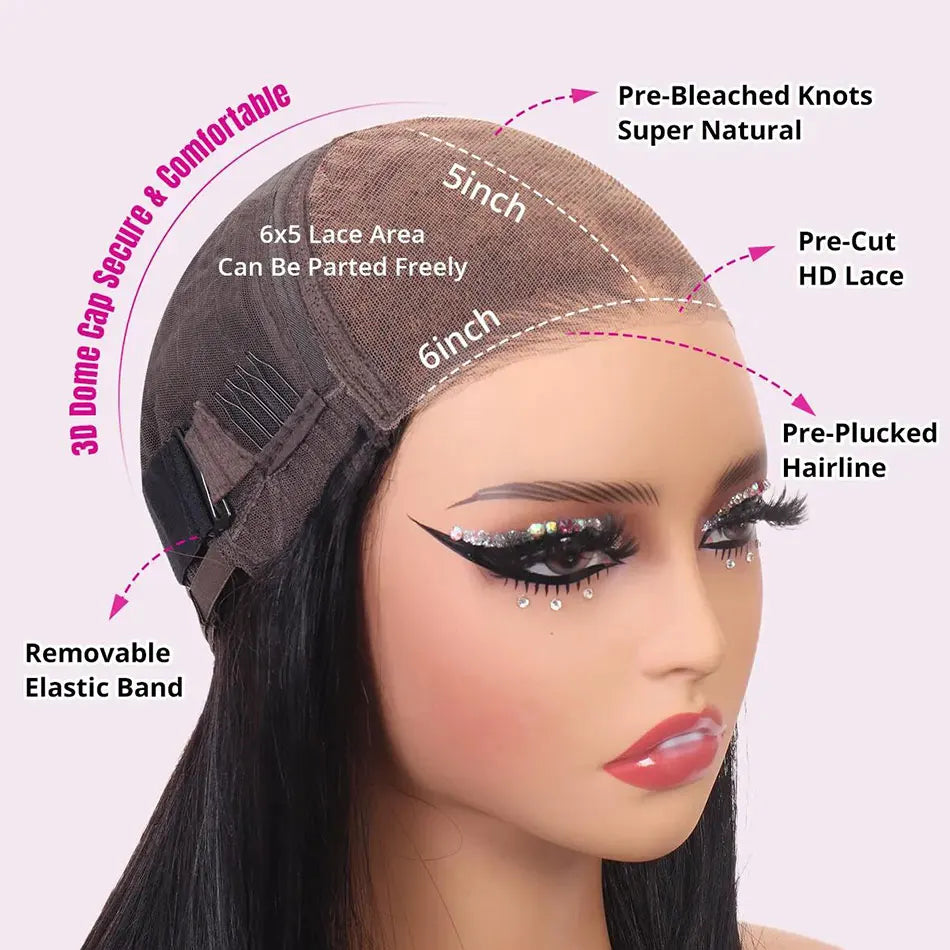 Tinashe Wear&Go Water Wave Glueless Wig Human Hair Wet And Wavy Lace Front Wig 200 250 Density 6x5 Pre Cut HD Lace Closure Wig