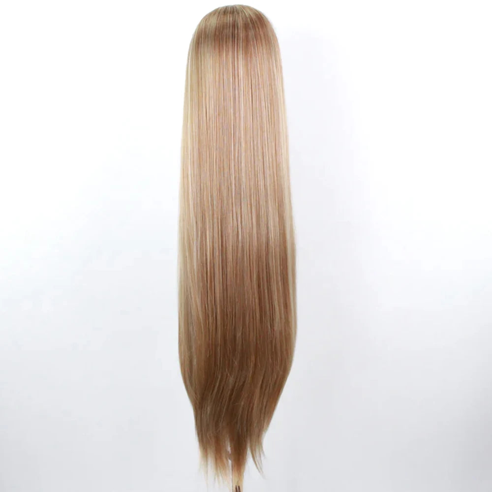 Websterwigs Synthetic Lace Front Honey Blonde Wig For Women With Baby Hair Heat Resistant Fiber Hair Lace Frontal Wigs