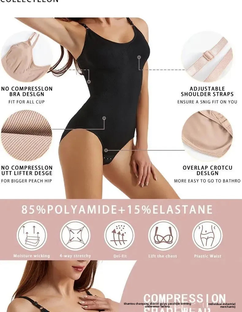 Women's One-Piece Shapewear Underwear Elastic Body Shaping Beauty Forming Tummy Control Hip Lifting Strap Underwear