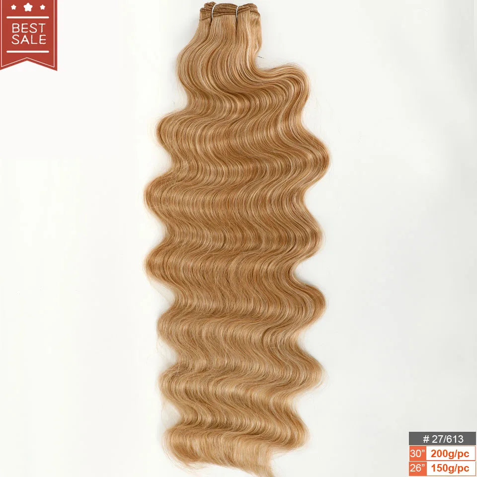 Magicae Brown Body Wave 30Inches 200g Hair Bundles Blond 27/613 White 60# Soft High Synthetic Hair Weave Ombre Gray M888 Hair