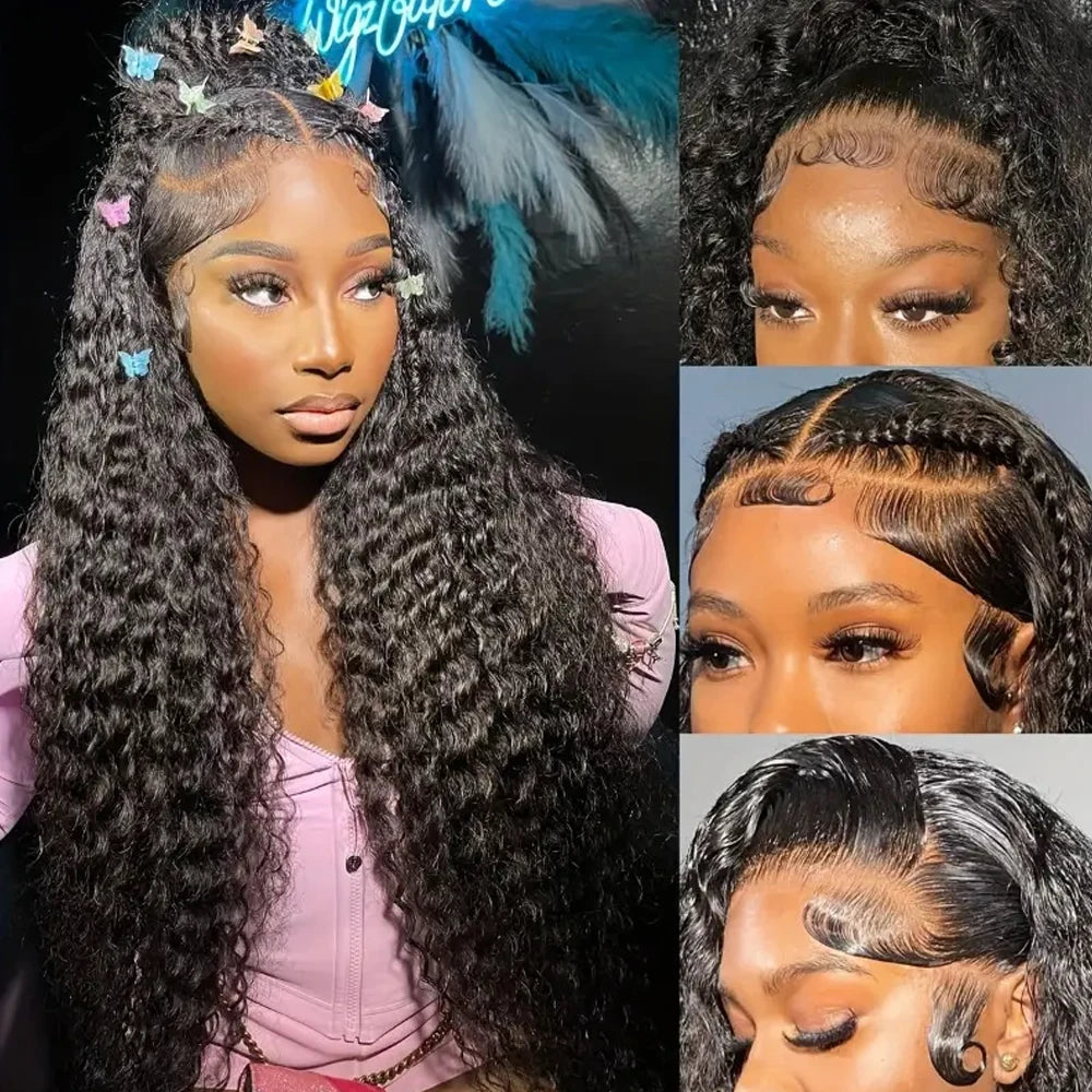 Deep Wave 6x6 Glueless Wig Human Hair Ready To Wear Deep Curly 13x6 Hd Lace Human Hair Wigs  for Black Women 250% Dentisy