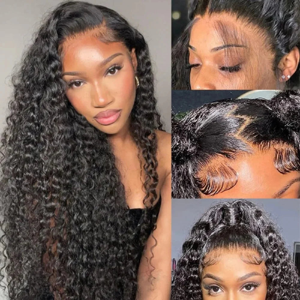 Curly Human Hair Wigs Water Wave Lace Front Wig 13x4 13x6 Lace Frontal Deep Wave Wig 100% Human Hair HD Lace Wigs For Women