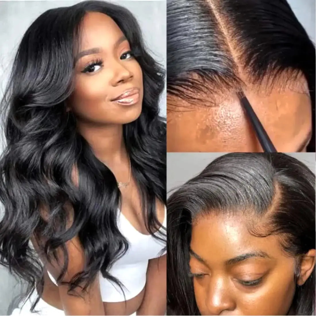 5x5 Wear and Go Glueless Wigs Human Hair 250% Density Body Wave Lace Front Wigs Human Hair Pre Cut 5x5 HD Lace Closure Wigs #1B