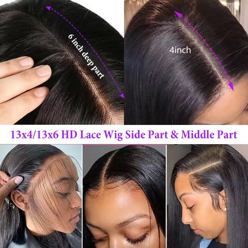 Wear Go Glueless Wig 30 32 Inch Bone Straight 13x6 HD Lace Frontal Wig Ready To Go Human Hair 5x7 HD Glueless Wigs Pre plucked
