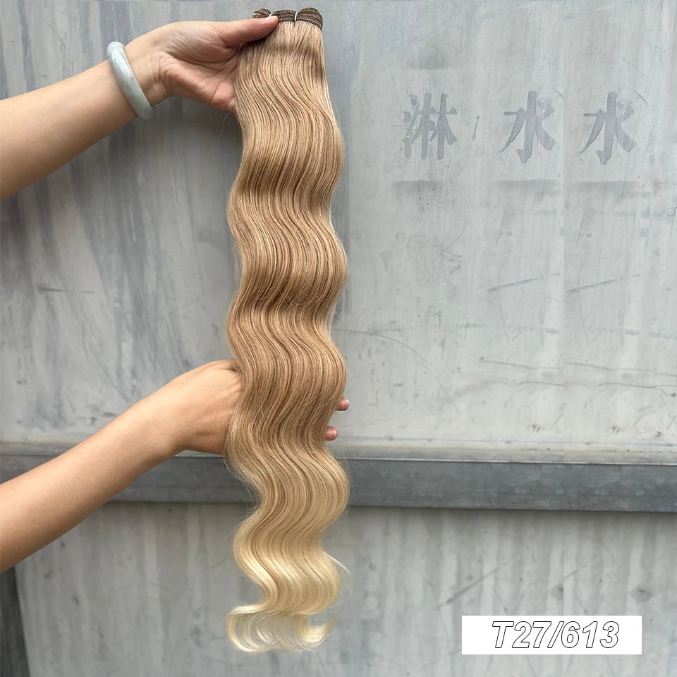 30Inches Red Burgundy High Temperature Soft Sliver White 613 Natural Fiber Hair Extensions GREY Bio Body Wave Hair Weave Bundles