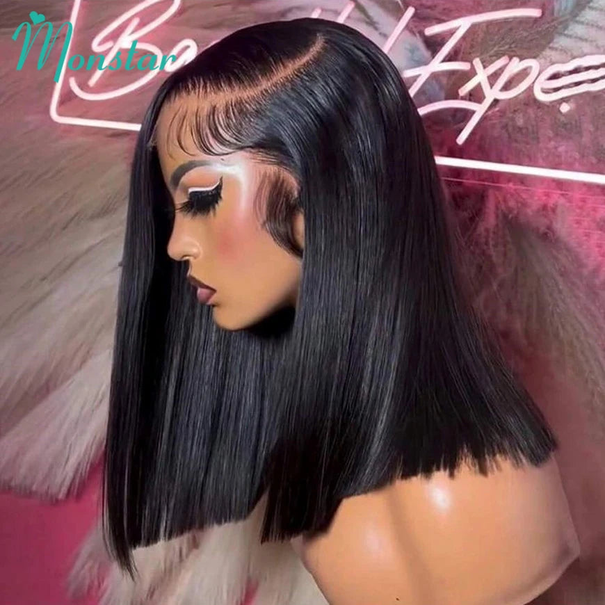 250 Density Raw Hair Vietnamese Bone Straight Bob Wig 100 Human Hair 13x6 Hd Lace Frontal Wig 13x4 Lace Front Human Hair Wig 12A